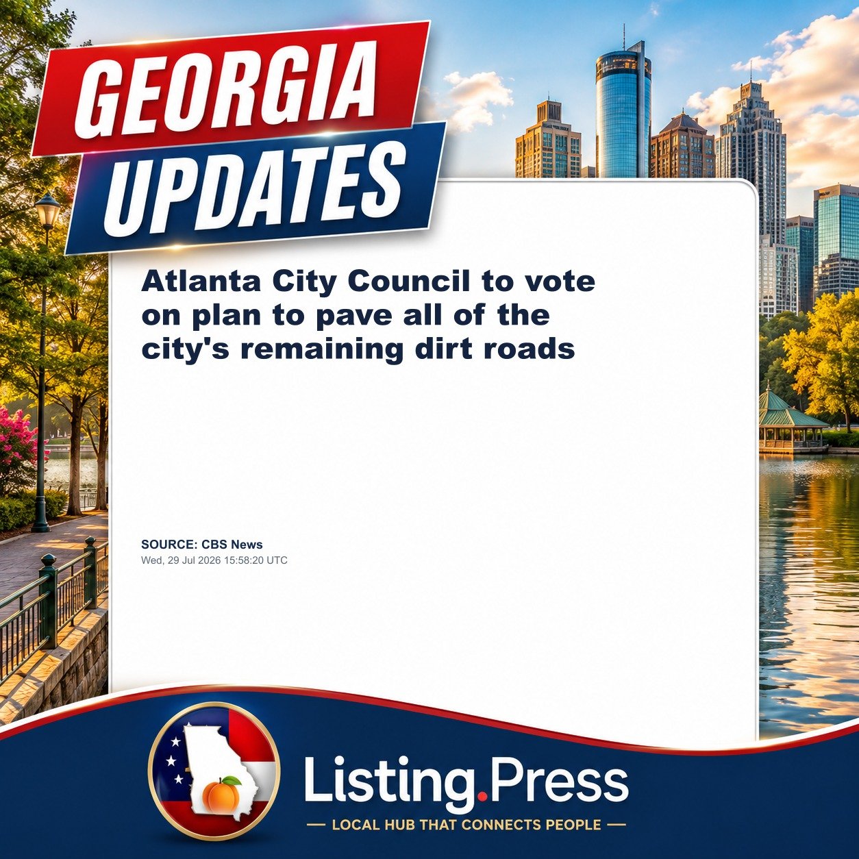 Atlanta City Council to vote on plan to pave all of the city's remaining dirt roads