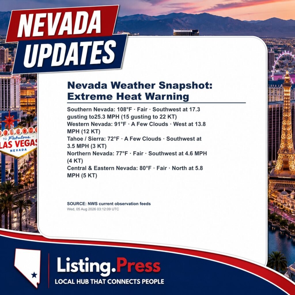 Nevada Weather Snapshot: Extreme Heat Warning