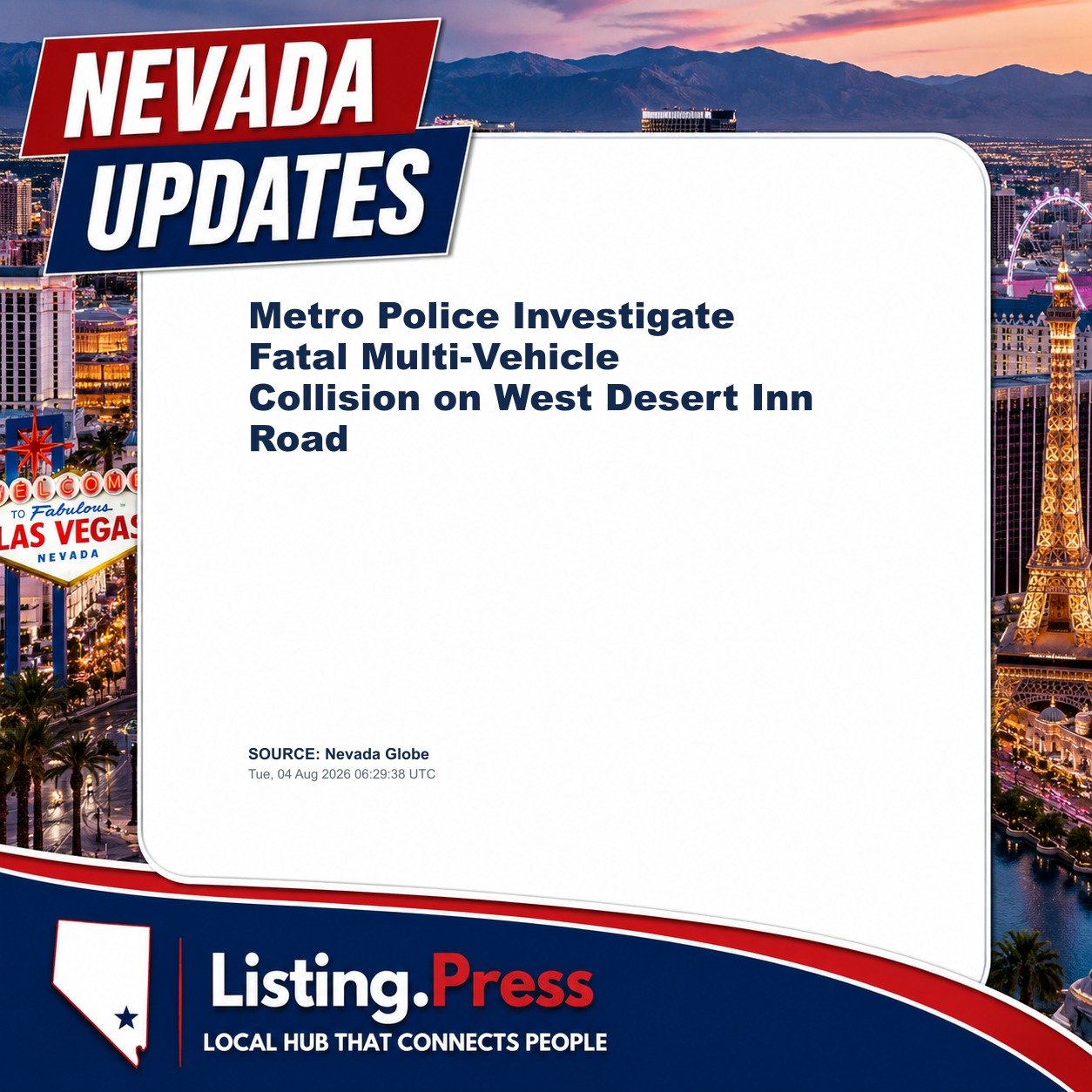 Metro Police Investigate Fatal Multi-Vehicle Collision on West Desert Inn Road
