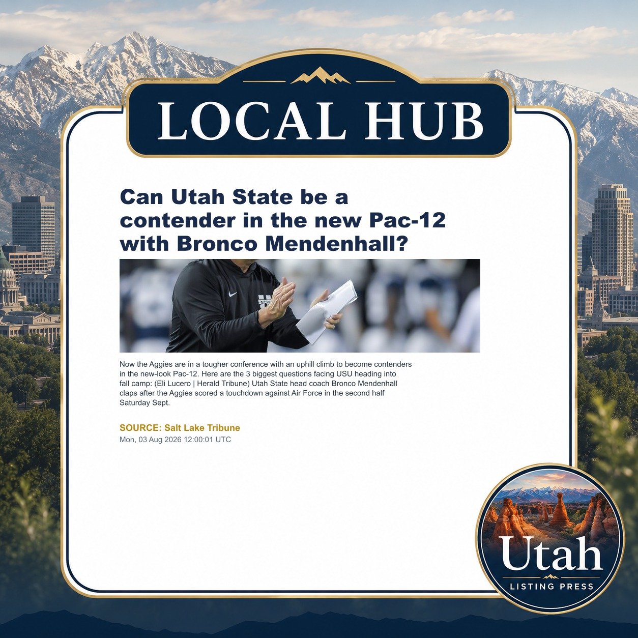 Can Utah State be a contender in the new Pac-12 with Bronco Mendenhall?