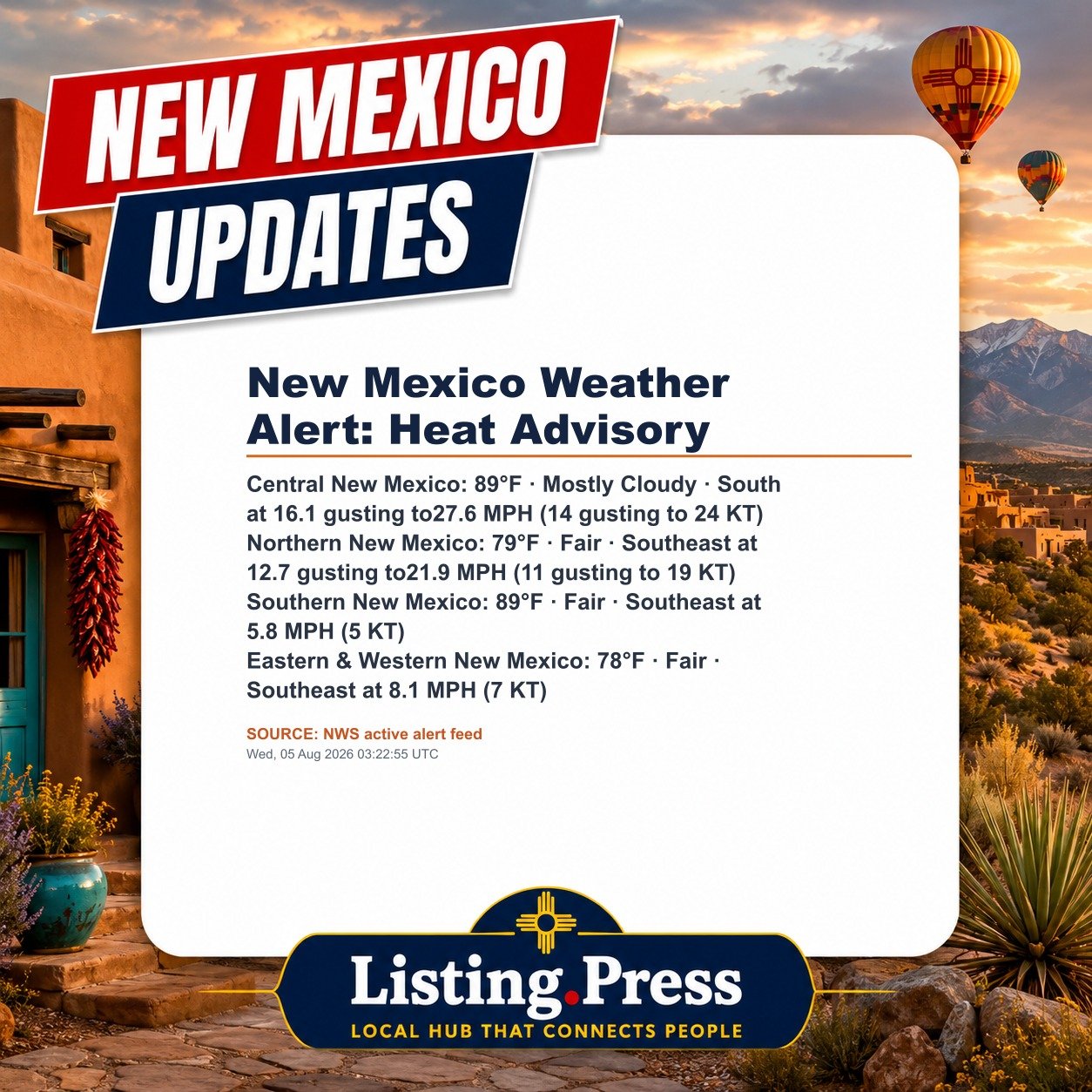New Mexico Weather Alert: Heat Advisory