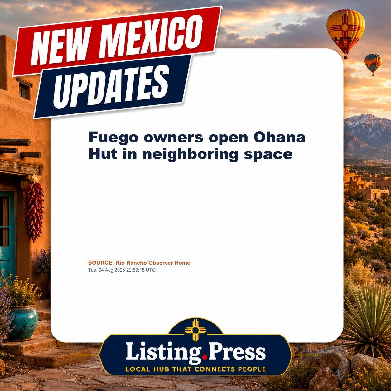Fuego owners open Ohana Hut in neighboring space