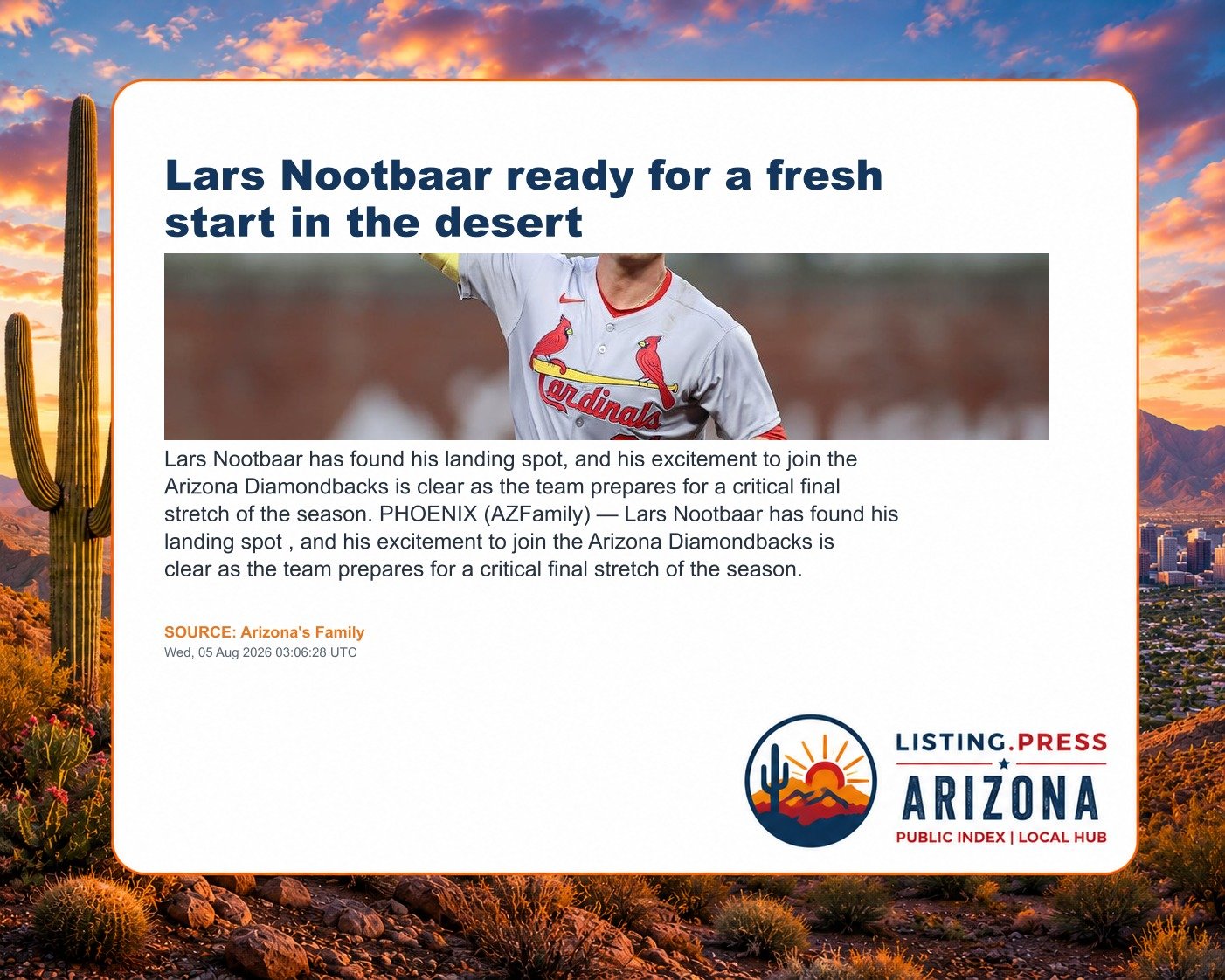 Lars Nootbaar ready for a fresh start in the desert