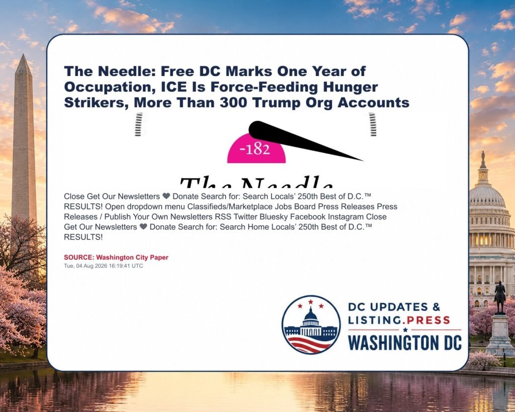 The Needle: Free DC Marks One Year of Occupation, ICE Is Force-Feeding Hunger Strikers, More Than 300 Trump Org Accounts