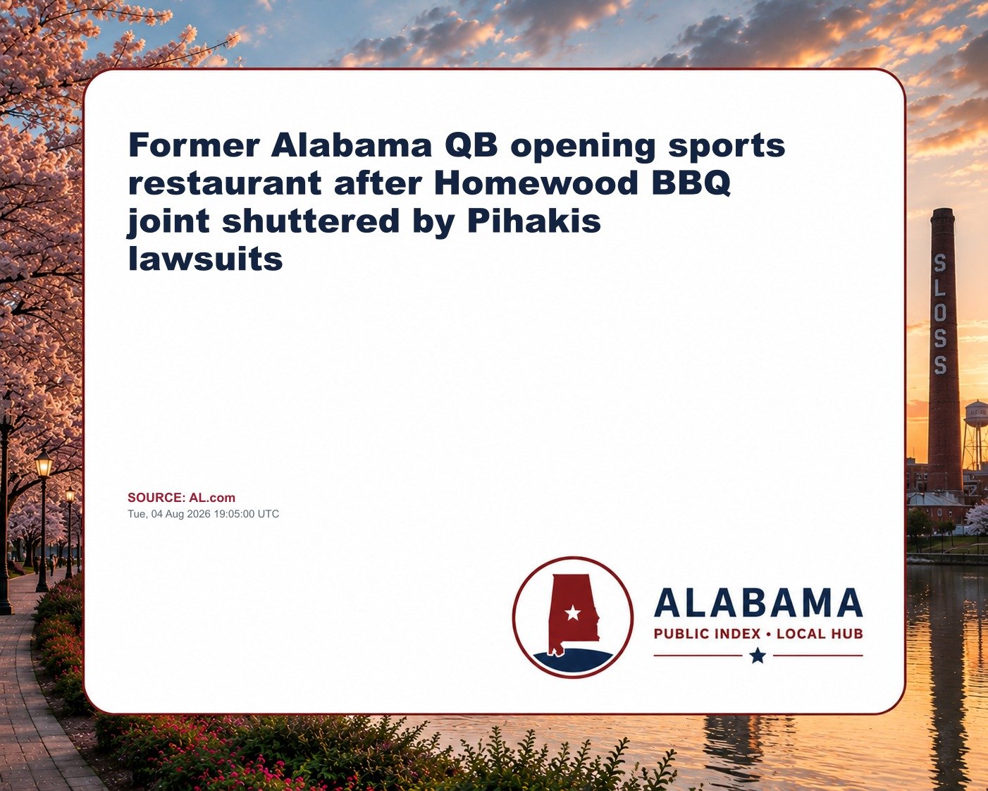 Former Alabama QB opening sports restaurant after Homewood BBQ joint shuttered by Pihakis lawsuits