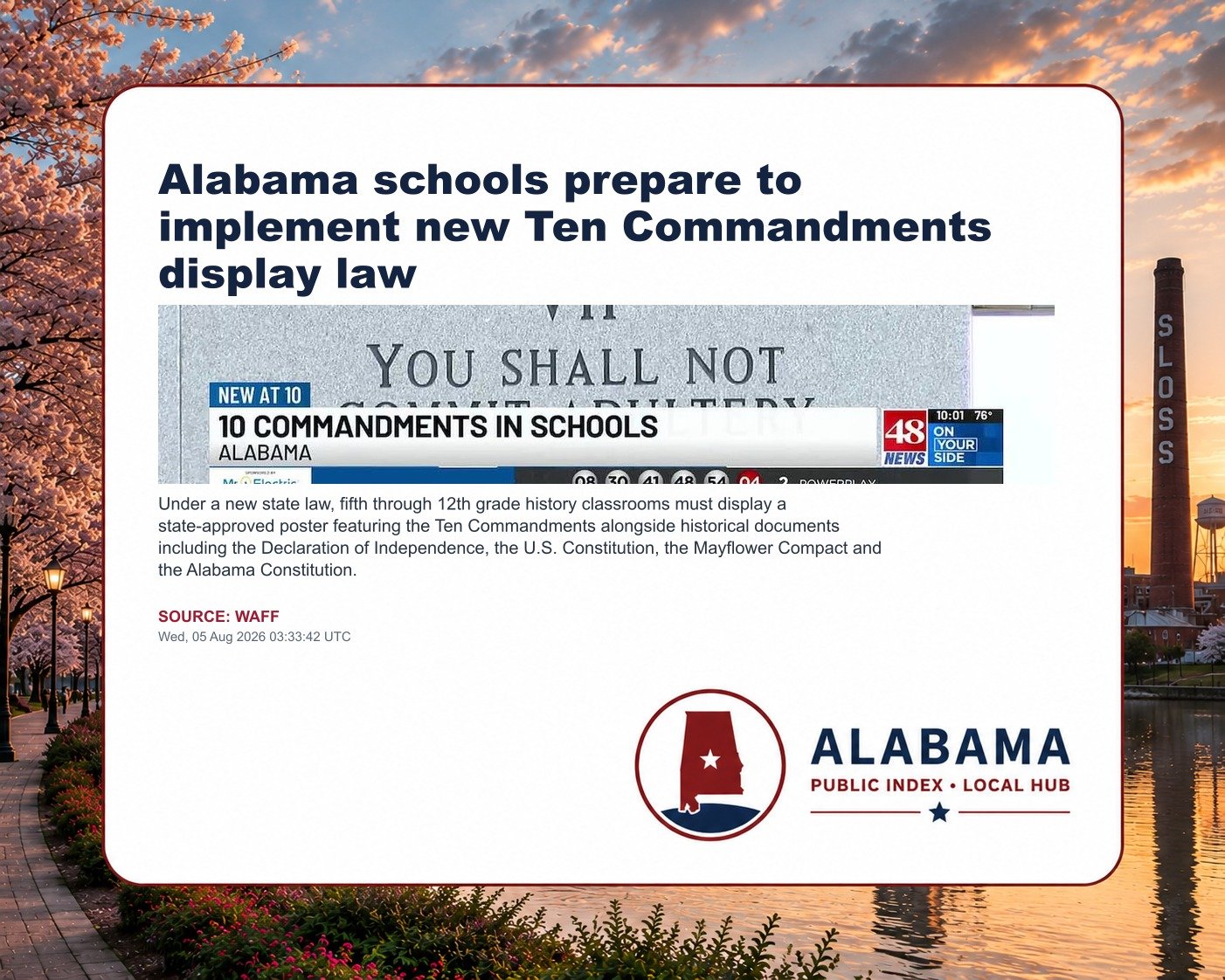 Alabama schools prepare to implement new Ten Commandments display law