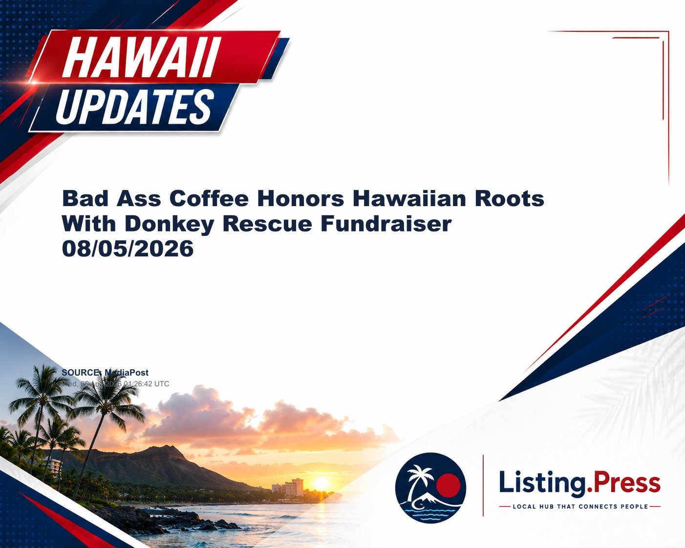 Bad Ass Coffee Honors Hawaiian Roots With Donkey Rescue Fundraiser 08/05/2026