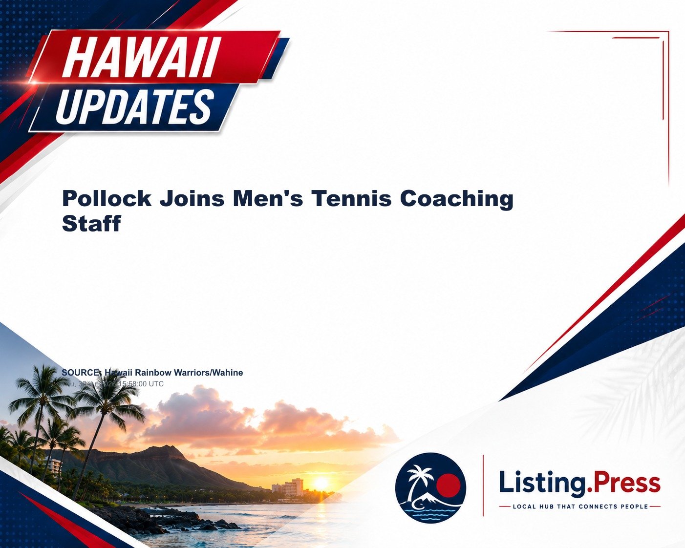 Pollock Joins Men's Tennis Coaching Staff