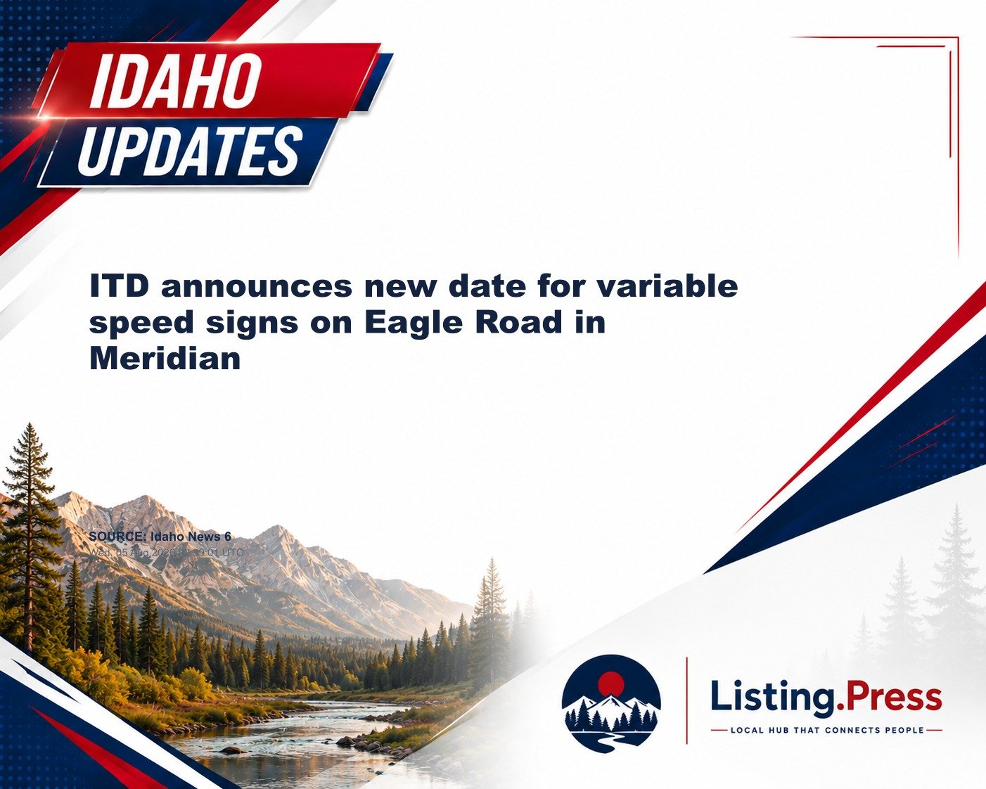 ITD announces new date for variable speed signs on Eagle Road in Meridian