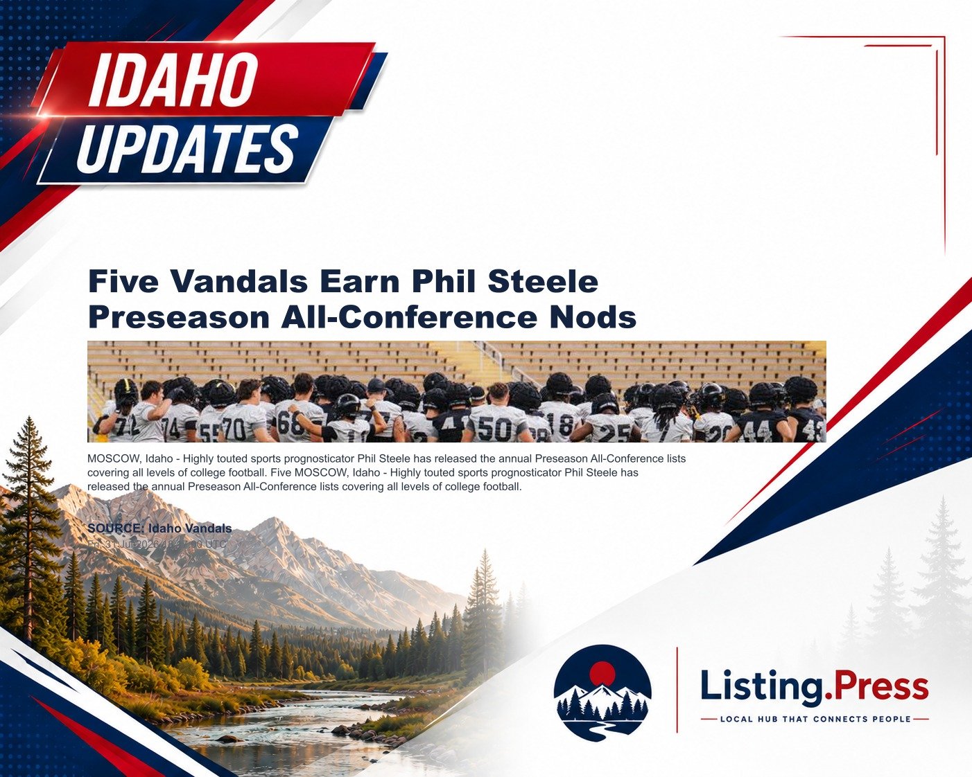 Five Vandals Earn Phil Steele Preseason All-Conference Nods