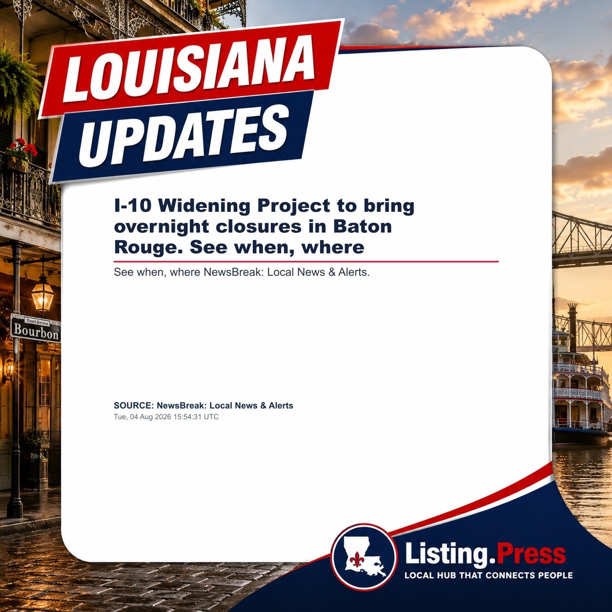 I-10 Widening Project to bring overnight closures in Baton Rouge. See when, where
