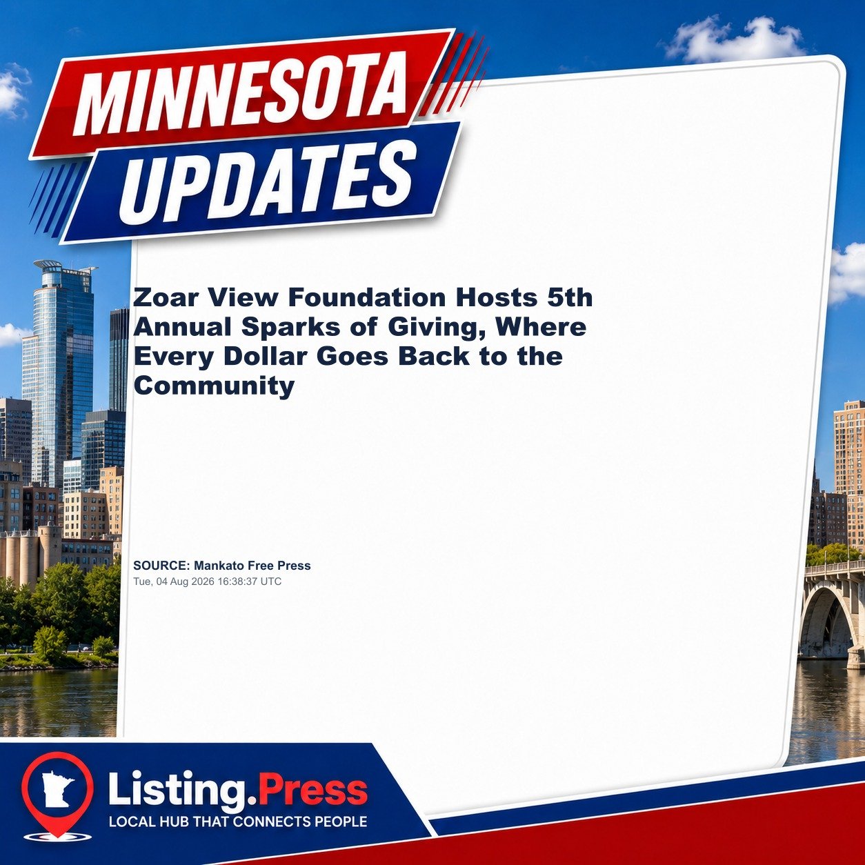 Zoar View Foundation Hosts 5th Annual Sparks of Giving, Where Every Dollar Goes Back to the Community