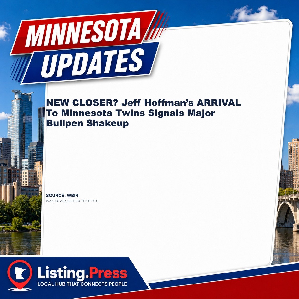 NEW CLOSER? Jeff Hoffman’s ARRIVAL To Minnesota Twins Signals Major Bullpen Shakeup