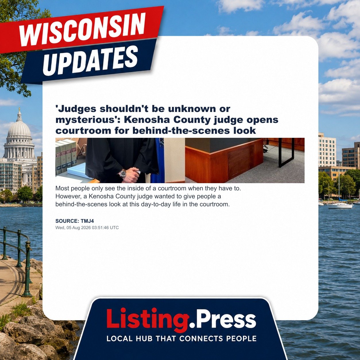 'Judges shouldn't be unknown or mysterious': Kenosha County judge opens courtroom for behind-the-scenes look