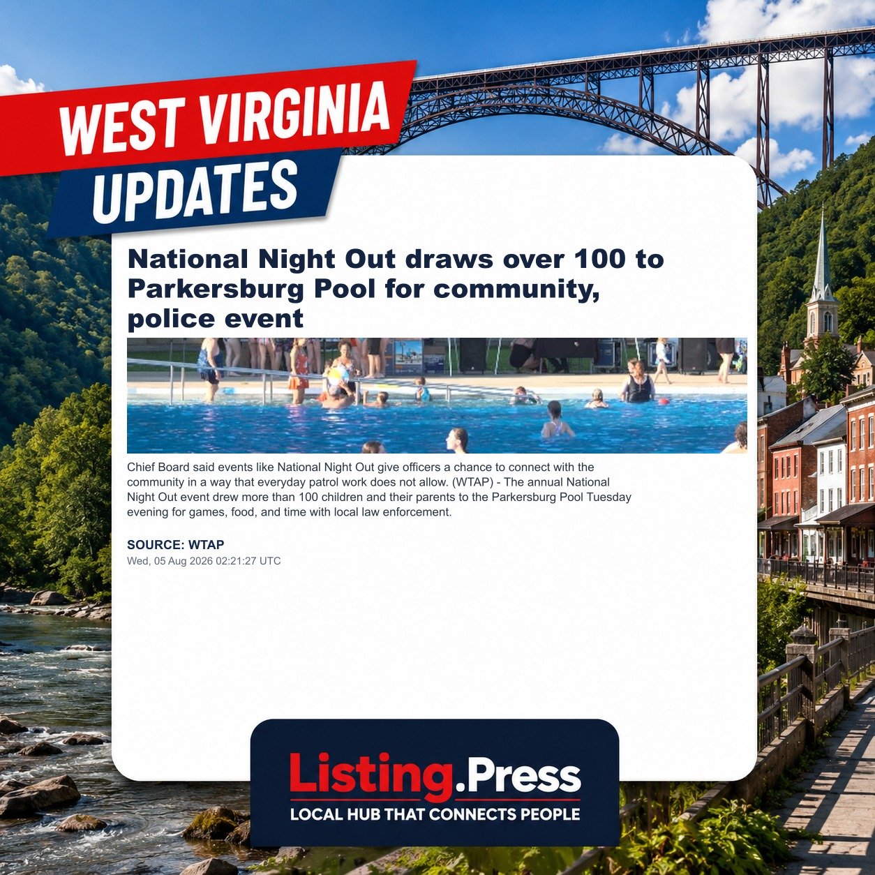 National Night Out draws over 100 to Parkersburg Pool for community, police event