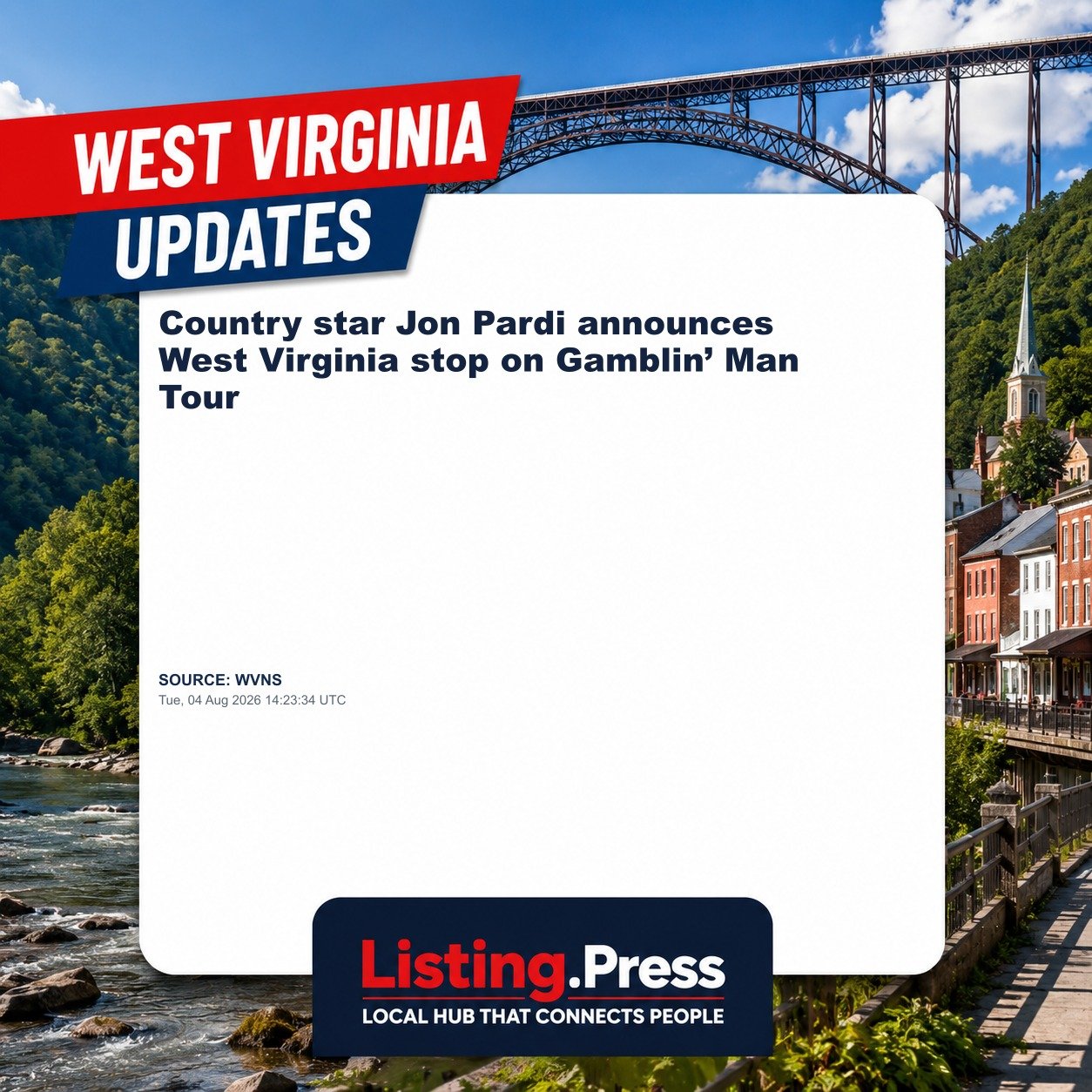 Country star Jon Pardi announces West Virginia stop on Gamblin’ Man Tour