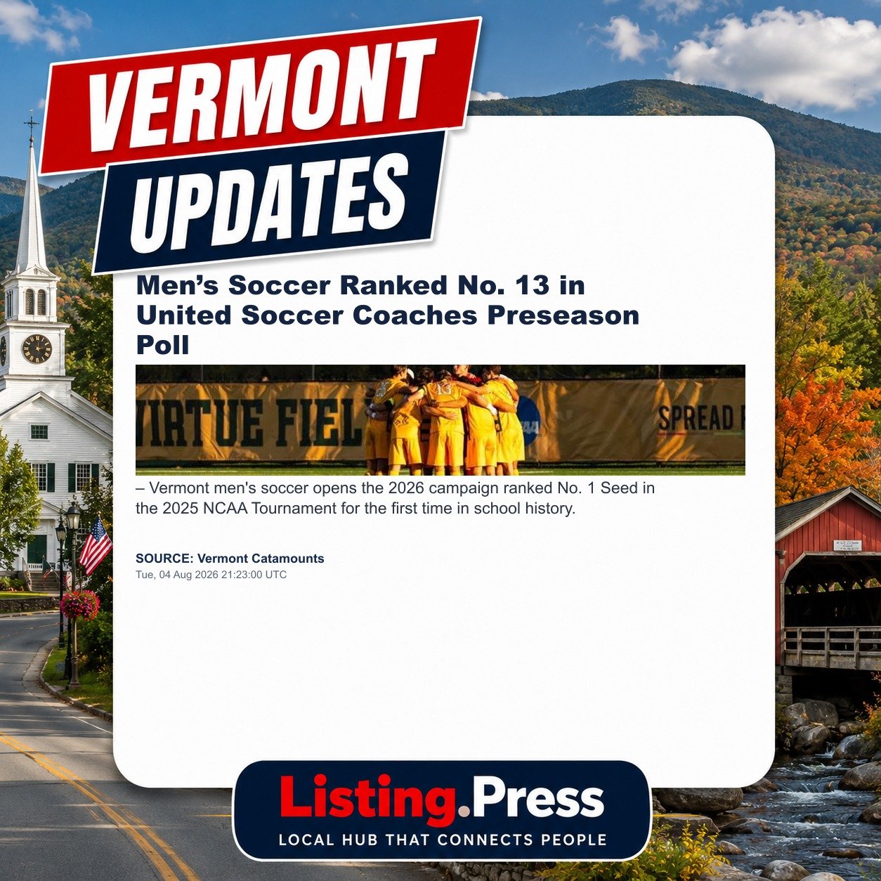 Men’s Soccer Ranked No. 13 in United Soccer Coaches Preseason Poll