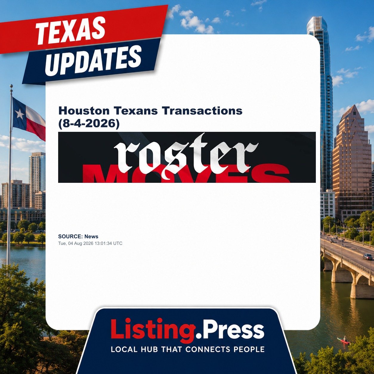 Houston Texans Transactions (8-4-2026)