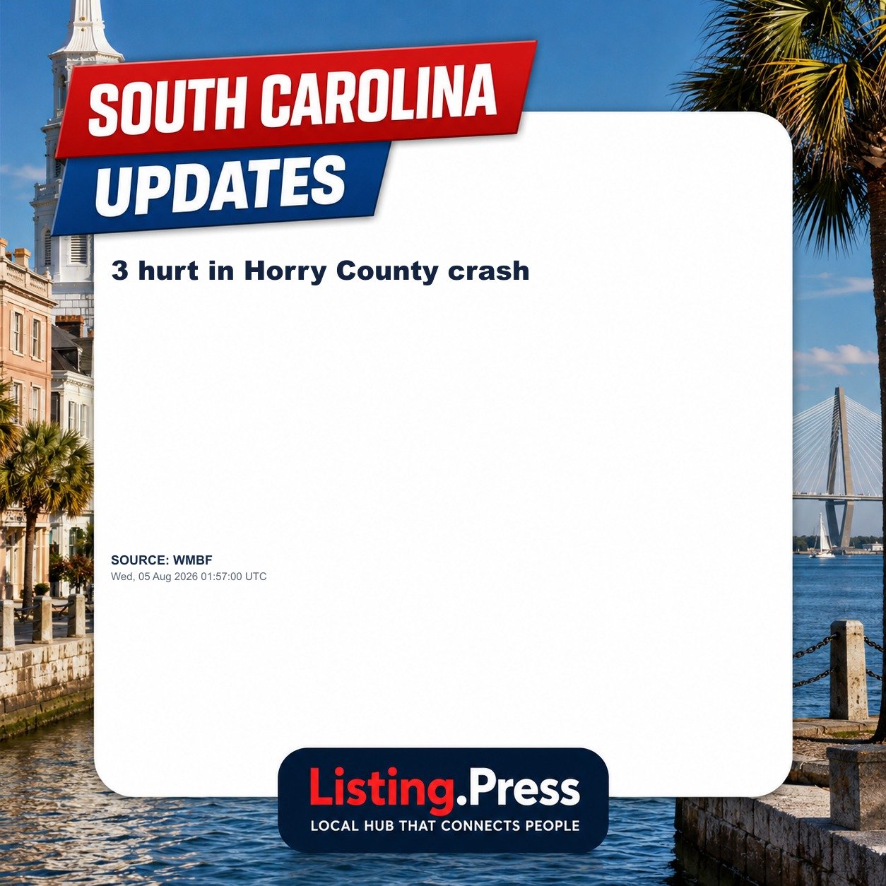 3 hurt in Horry County crash