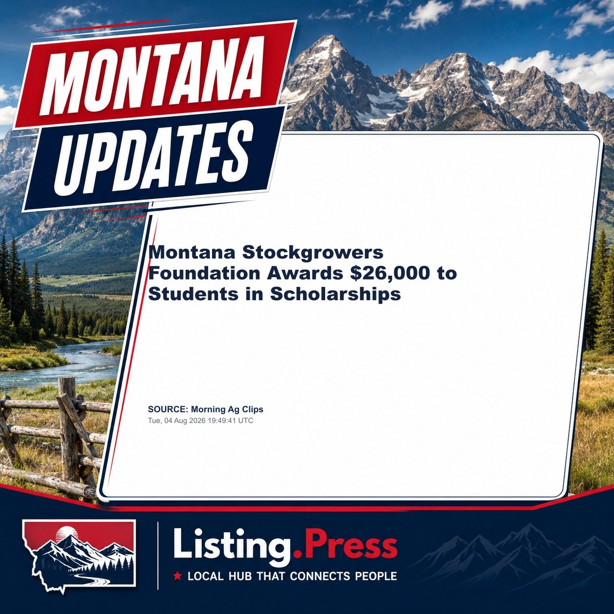Montana Stockgrowers Foundation Awards $26,000 to Students in Scholarships