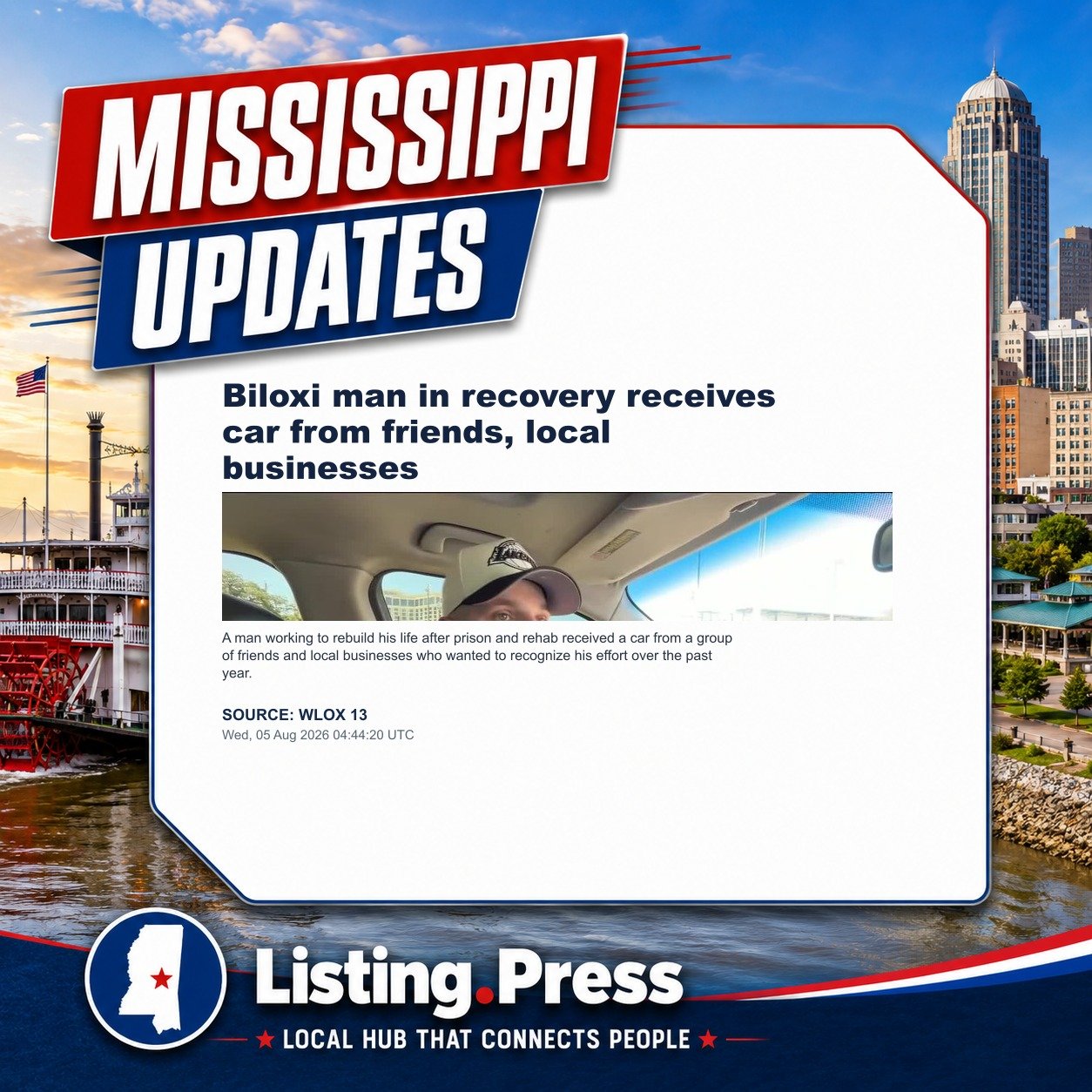 Biloxi man in recovery receives car from friends, local businesses