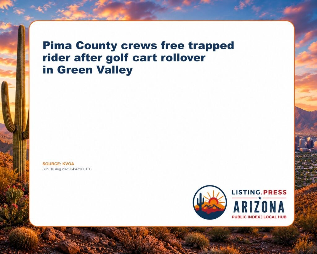 Pima County crews free trapped rider after golf cart rollover in Green Valley