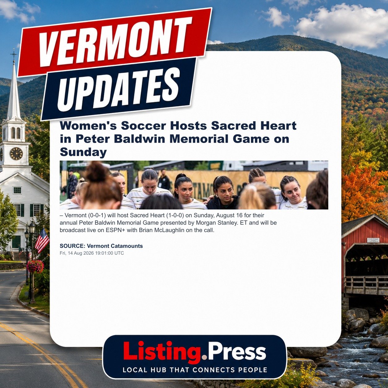 Women's Soccer Hosts Sacred Heart in Peter Baldwin Memorial Game on Sunday