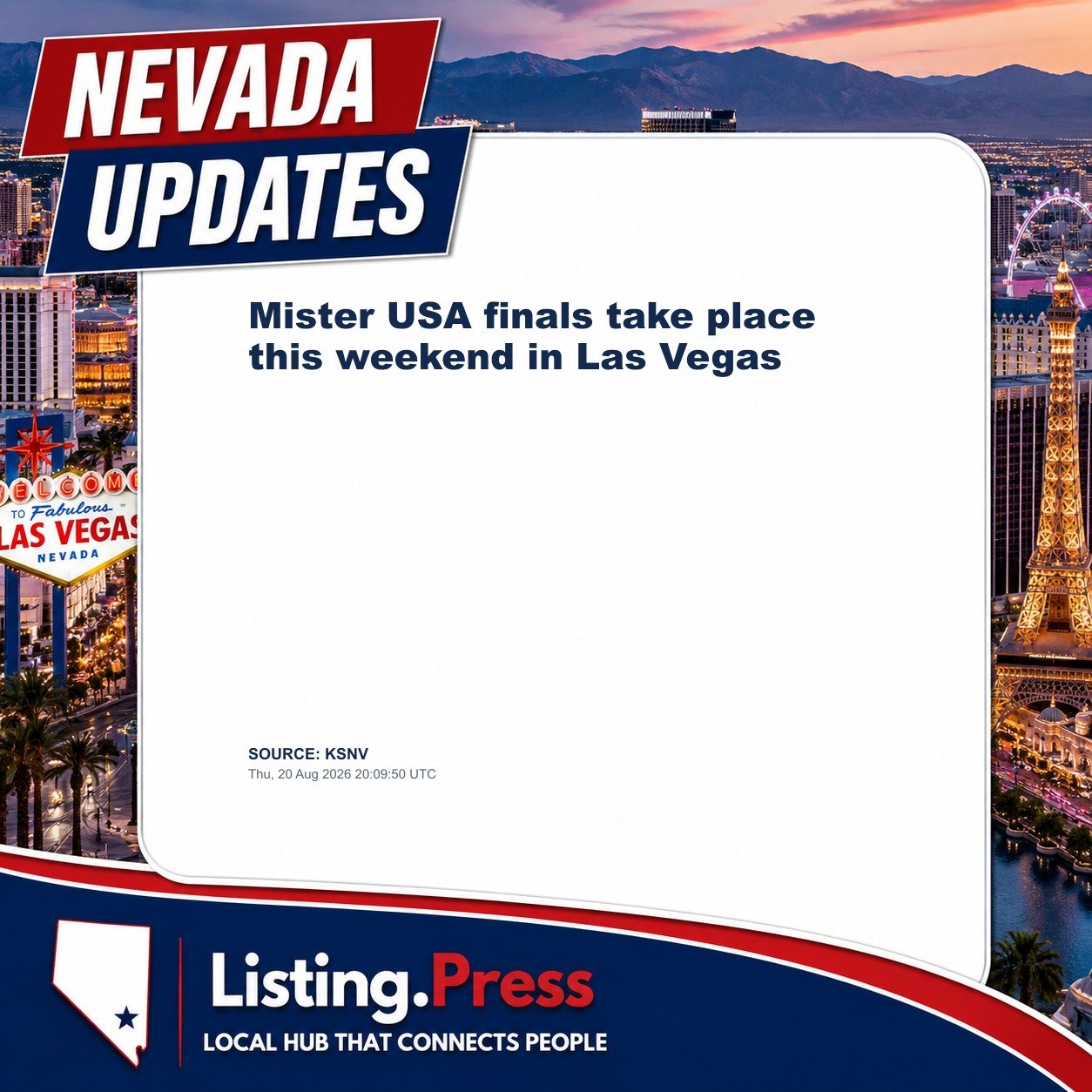 Mister USA finals take place this weekend in Las Vegas