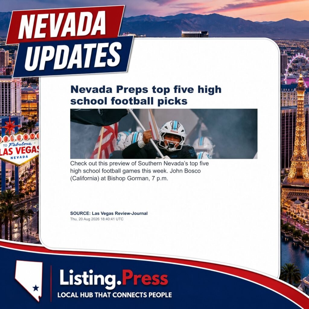 Nevada Preps top five high school football picks