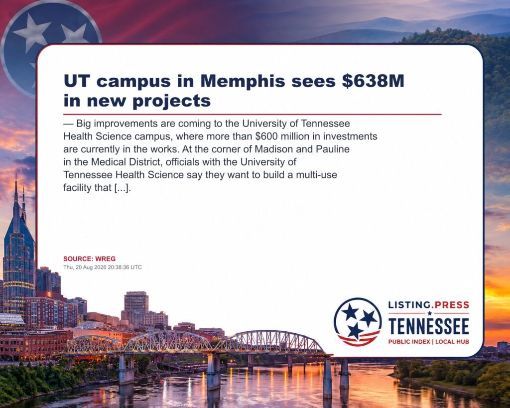 UT campus in Memphis sees $638M in new projects