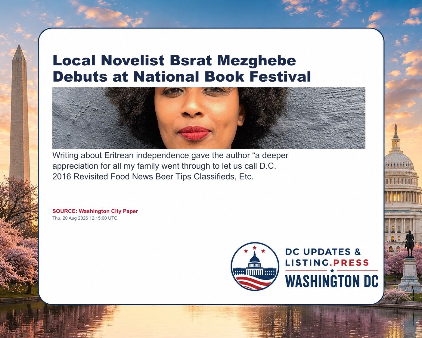 Local Novelist Bsrat Mezghebe Debuts at National Book Festival