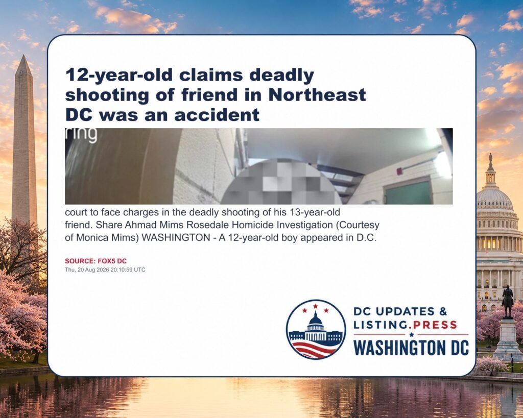 12-year-old claims deadly shooting of friend in Northeast DC was an accident