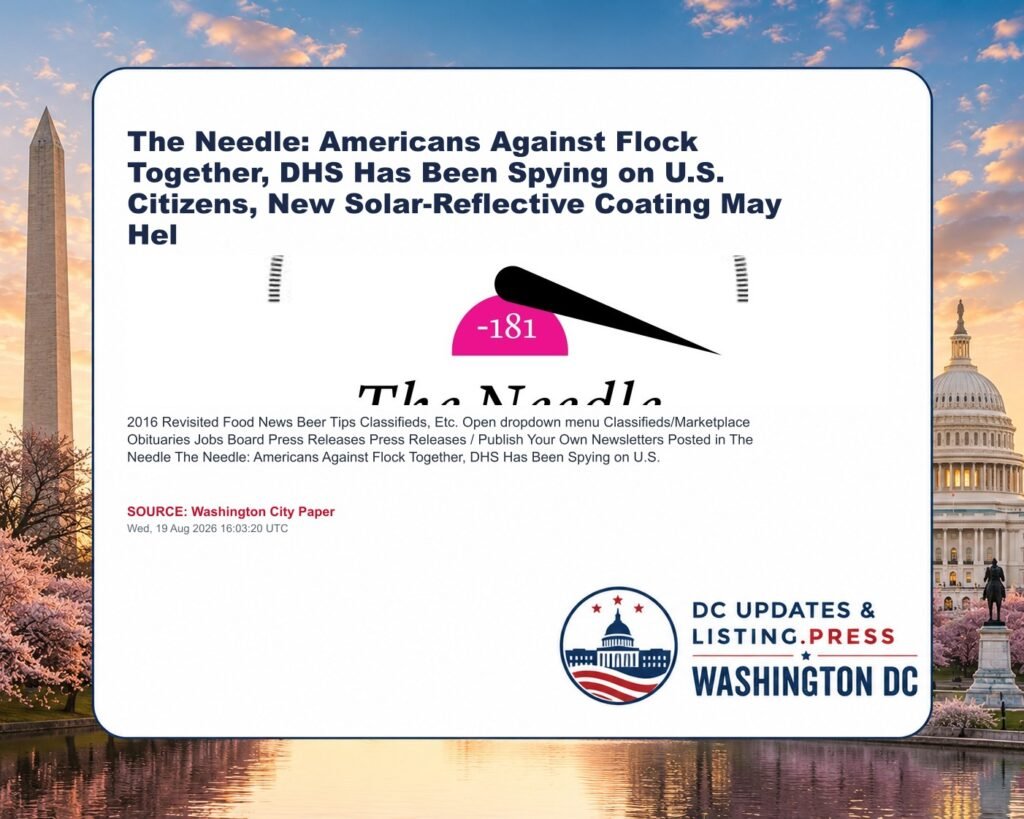 The Needle: Americans Against Flock Together, DHS Has Been Spying on U.S. Citizens, New Solar-Reflective Coating May Hel