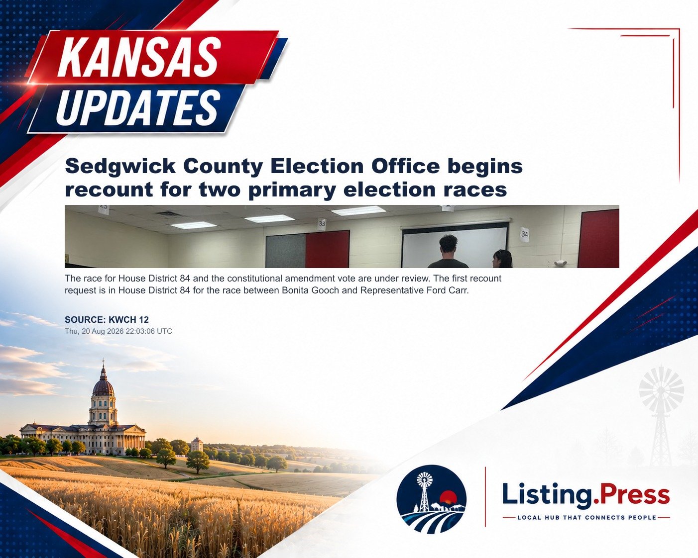 Sedgwick County Election Office begins recount for two primary election races