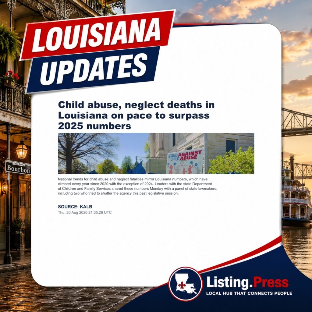 Child abuse, neglect deaths in Louisiana on pace to surpass 2025 numbers