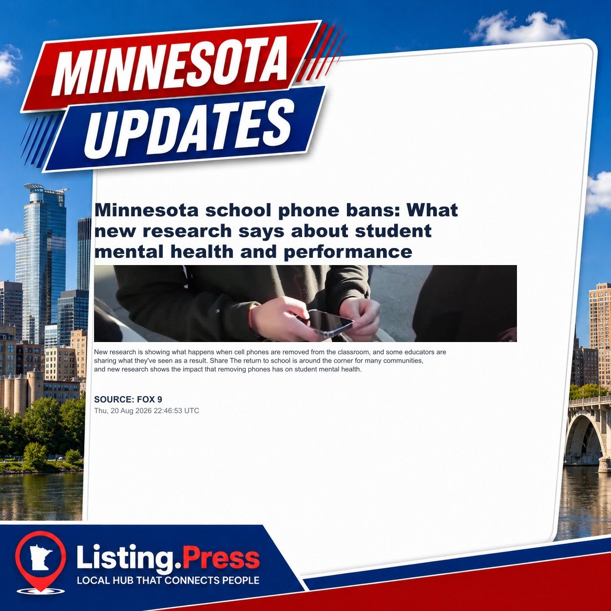 Minnesota school phone bans: What new research says about student mental health and performance