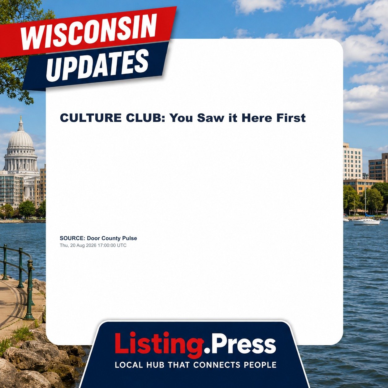 CULTURE CLUB: You Saw it Here First