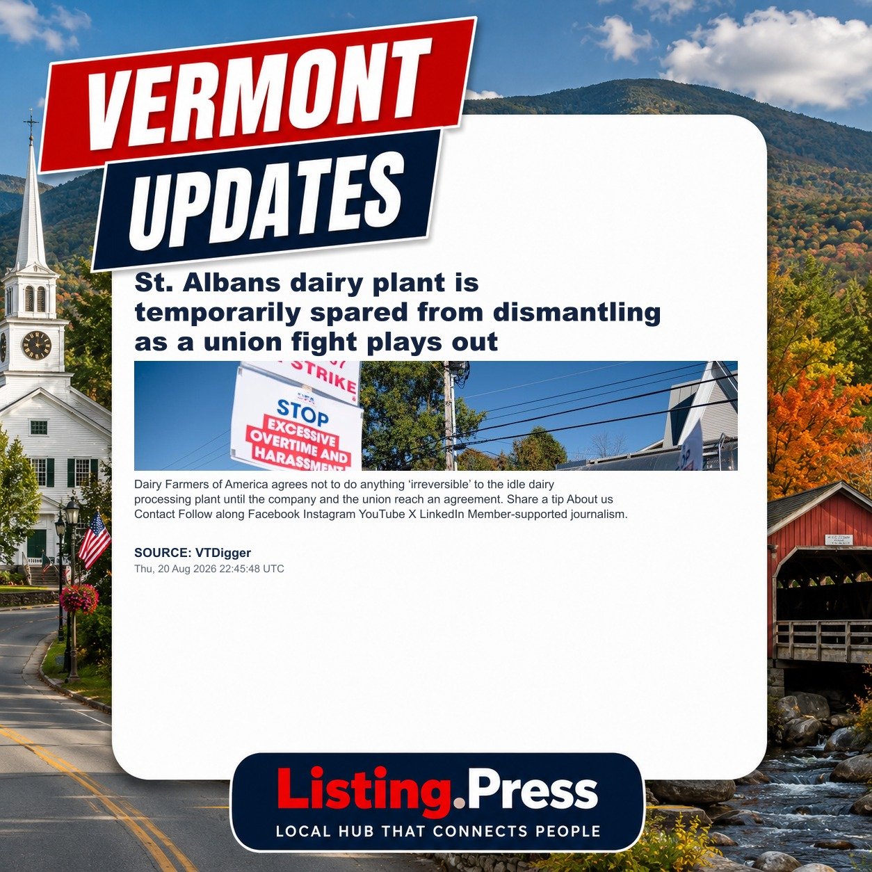 St. Albans dairy plant is temporarily spared from dismantling as a union fight plays out