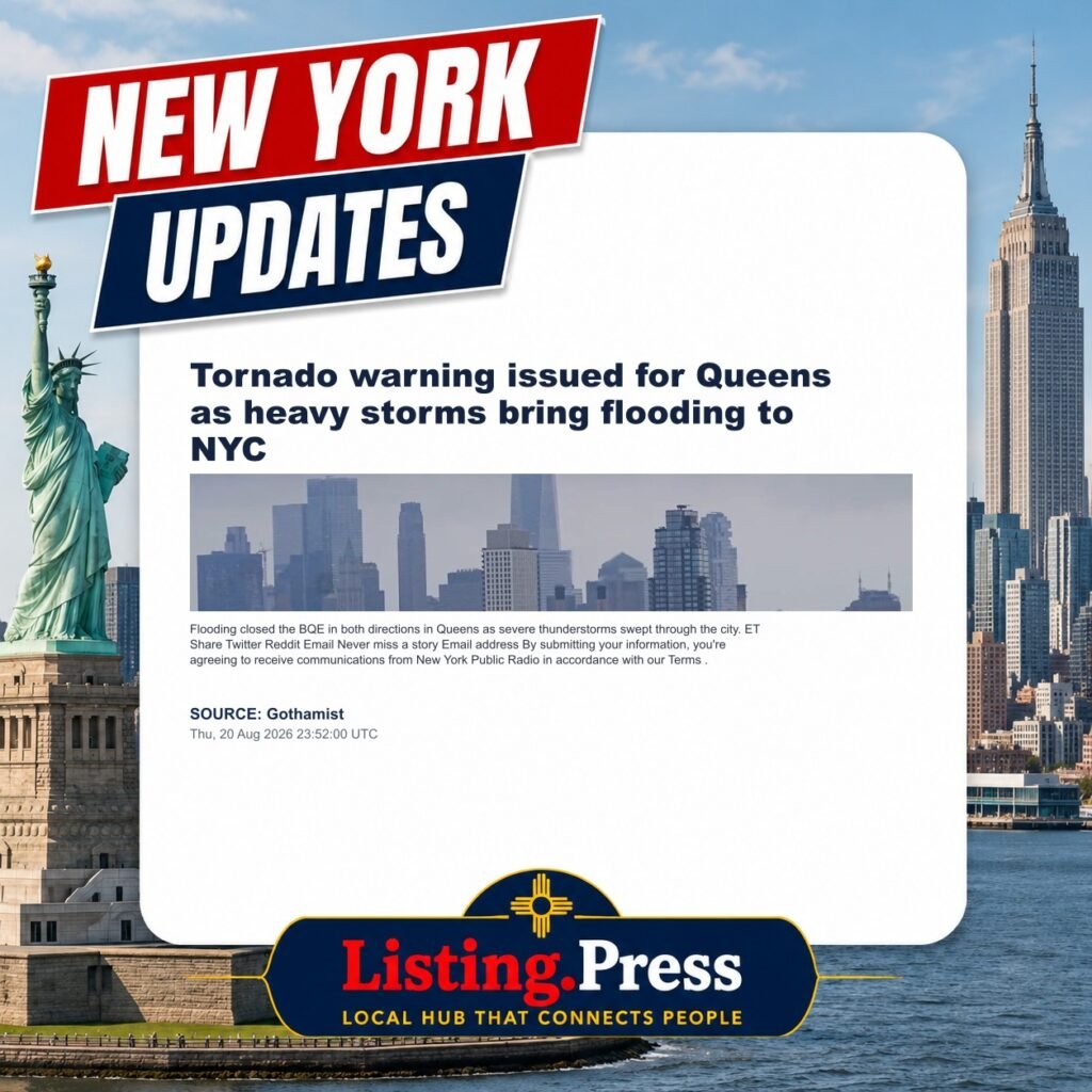Tornado warning issued for Queens as heavy storms bring flooding to NYC
