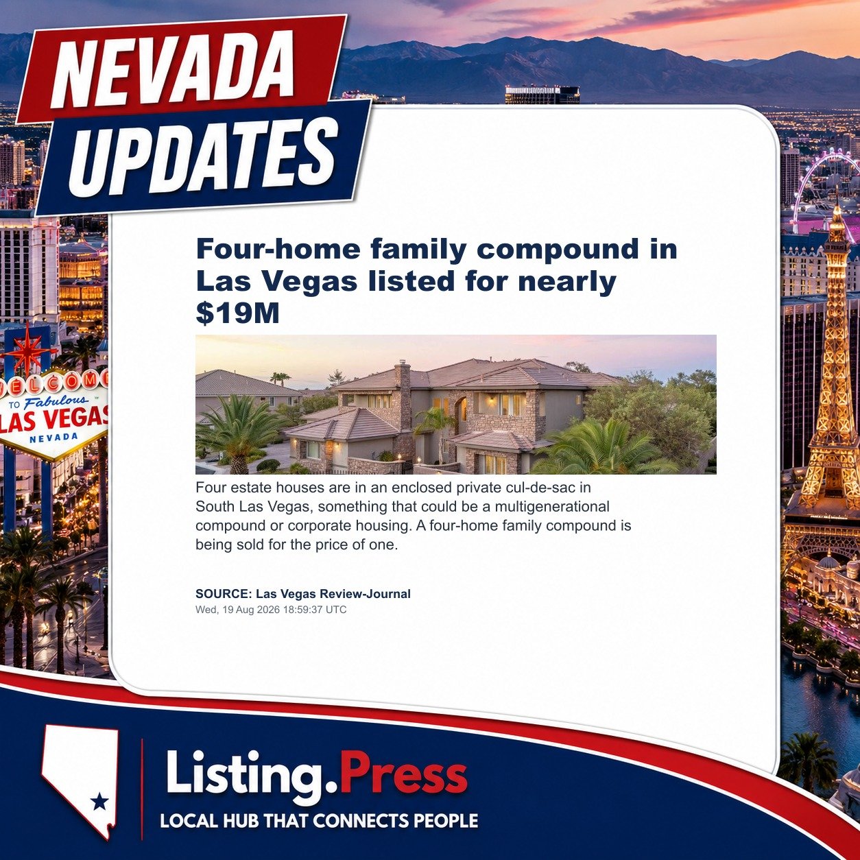 Four-home family compound in Las Vegas listed for nearly $19M
