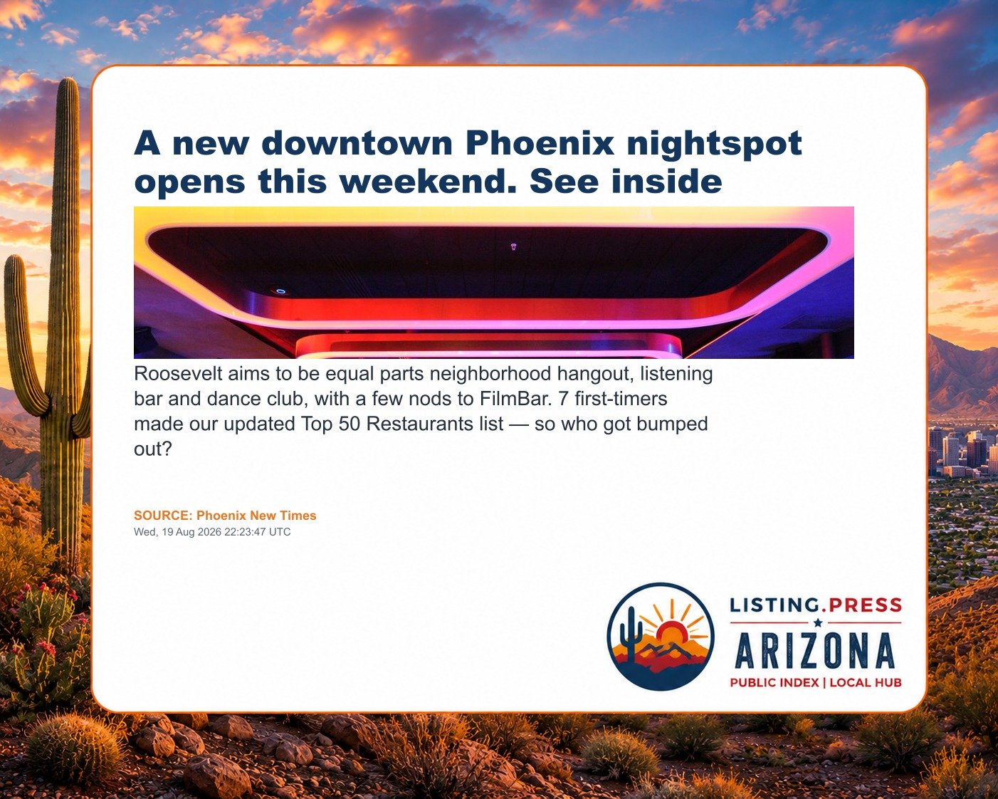 A new downtown Phoenix nightspot opens this weekend. See inside