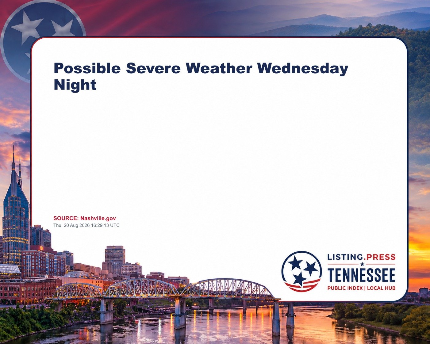 Possible Severe Weather Wednesday Night