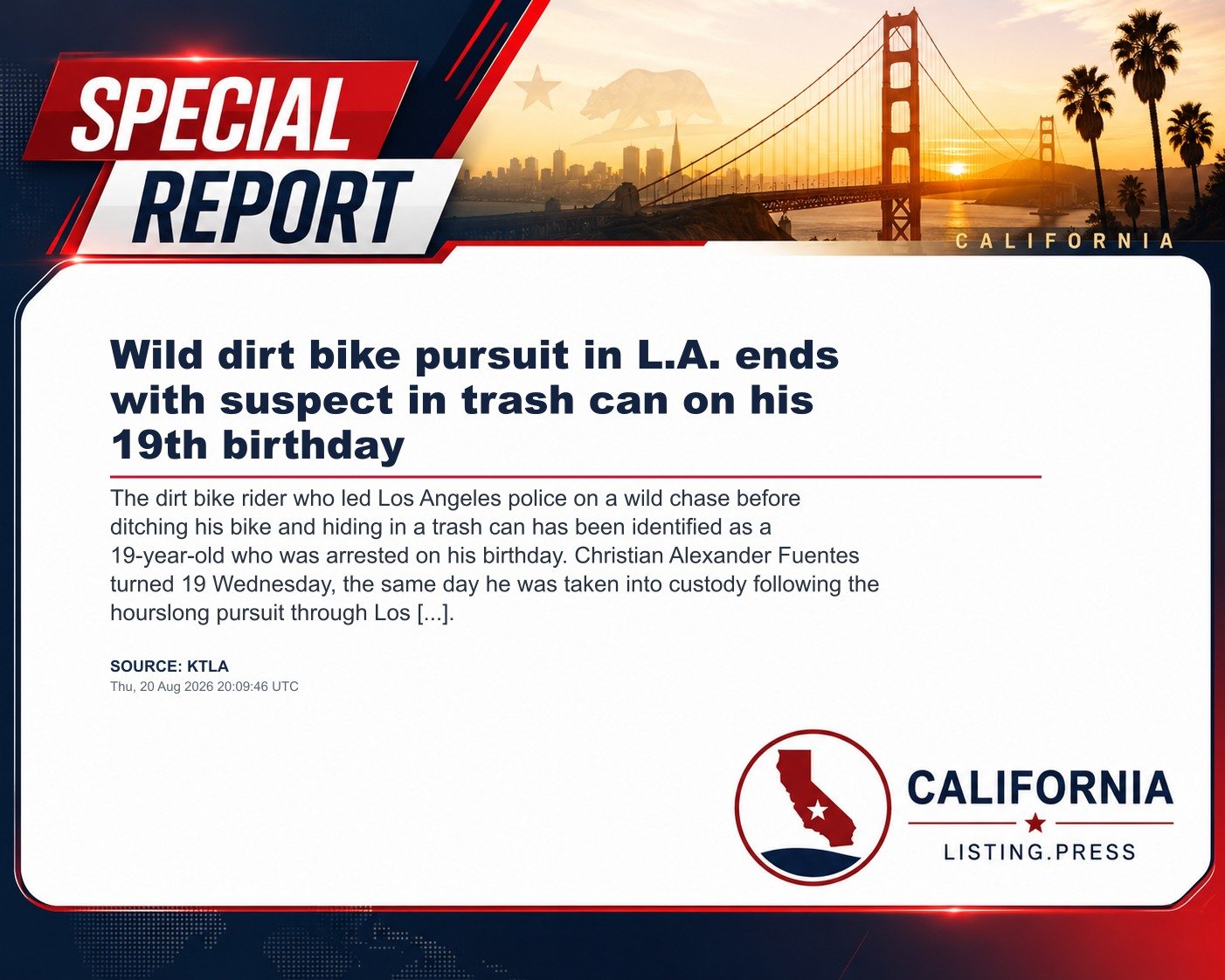 Wild dirt bike pursuit in L.A. ends with suspect in trash can on his 19th birthday