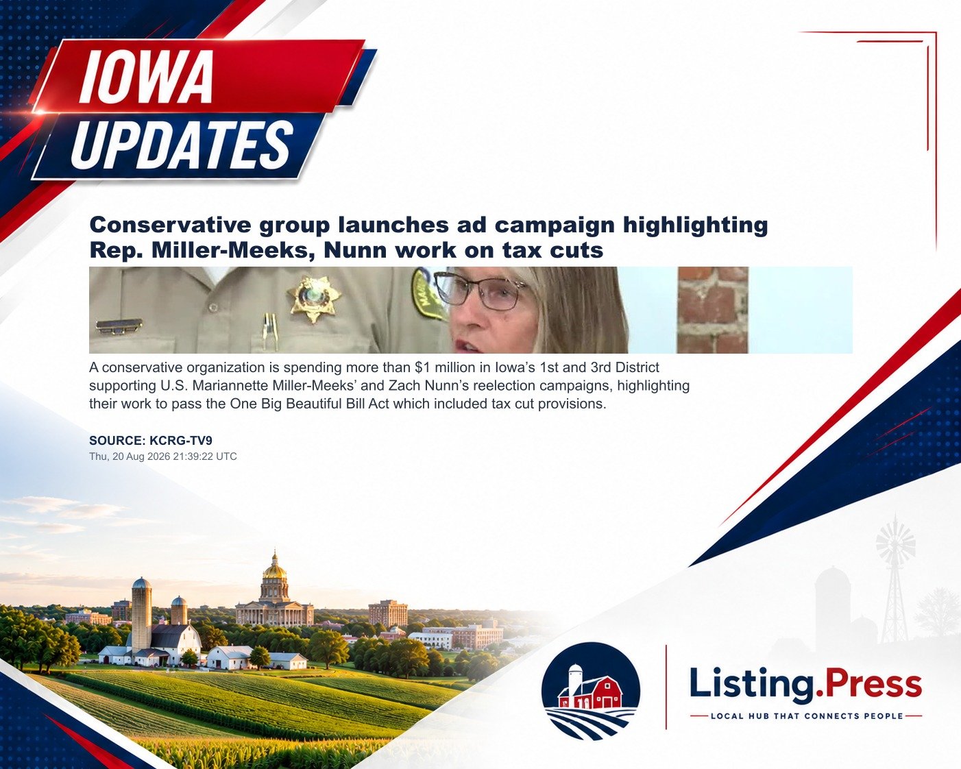 Conservative group launches ad campaign highlighting Rep. Miller-Meeks, Nunn work on tax cuts