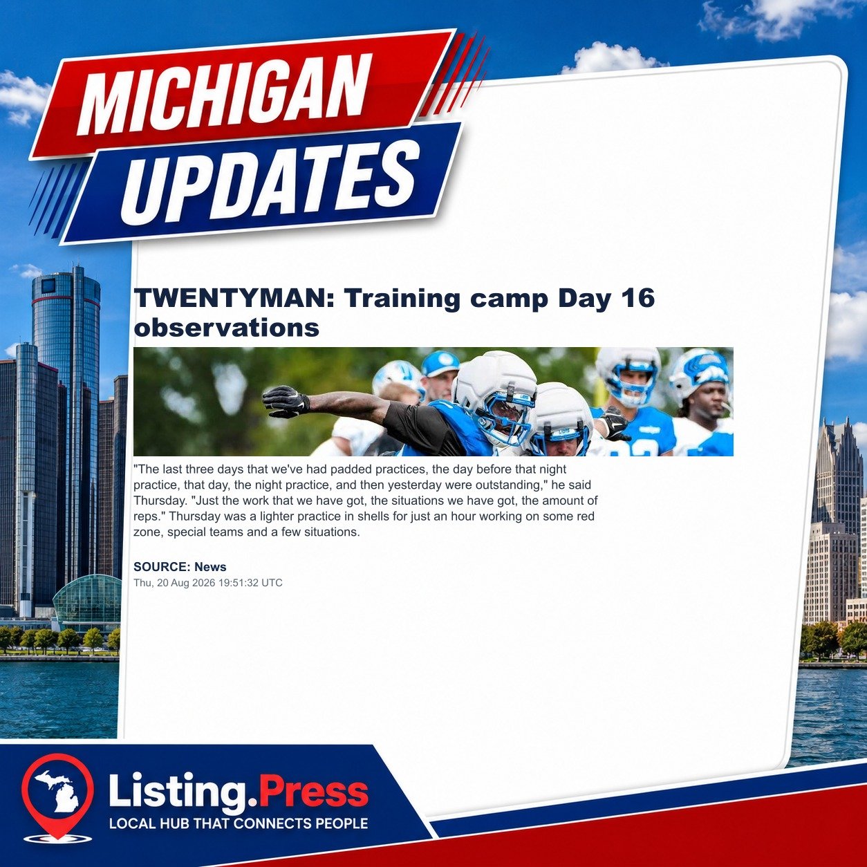 TWENTYMAN: Training camp Day 16 observations