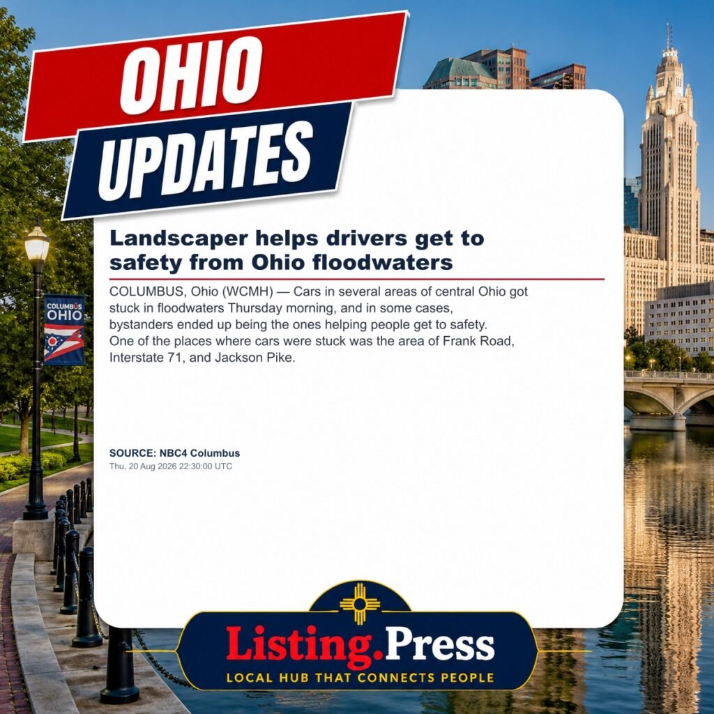 Landscaper helps drivers get to safety from Ohio floodwaters