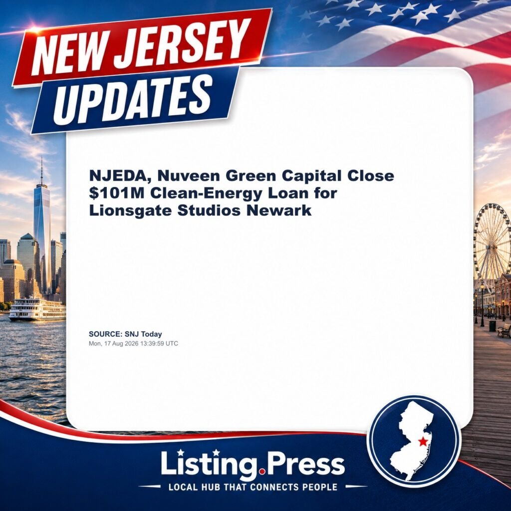 NJEDA, Nuveen Green Capital Close $101M Clean-Energy Loan for Lionsgate Studios Newark