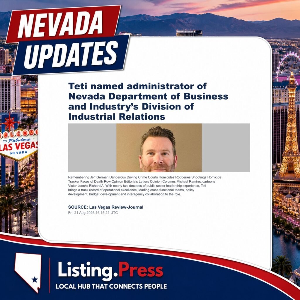 Teti named administrator of Nevada Department of Business and Industry’s Division of Industrial Relations