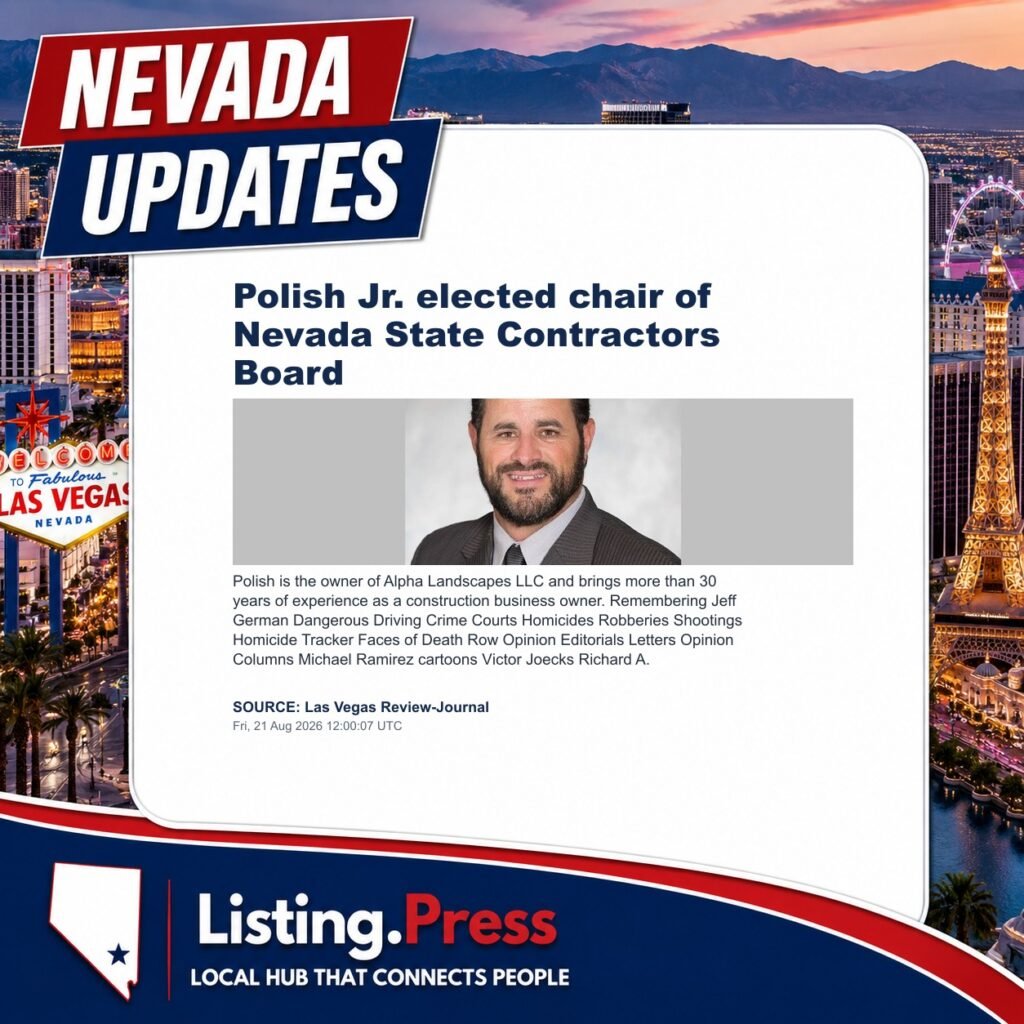 Polish Jr. elected chair of Nevada State Contractors Board