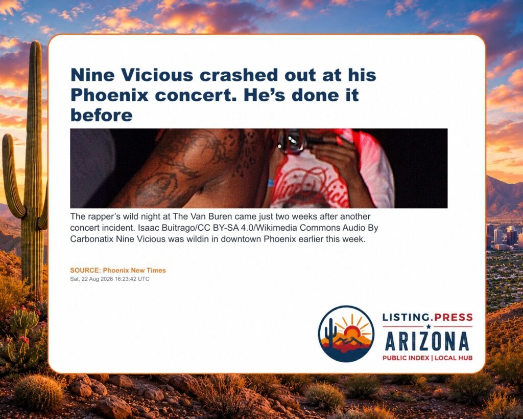 Nine Vicious crashed out at his Phoenix concert. He’s done it before